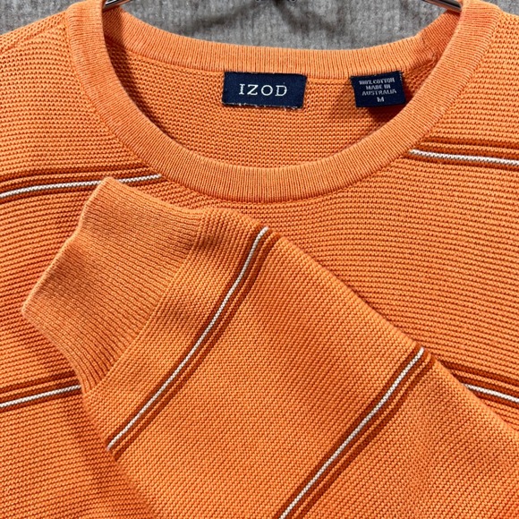 Vintage IZOD Striped Sweater Mens Medium Pullover Heavy Knit Made In Australia - Picture 3 of 9